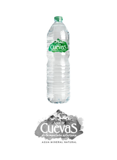 Agua de cuevas Botella y Logo