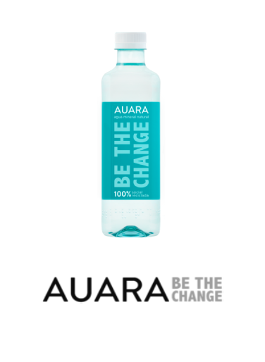Auara Botella y Logo